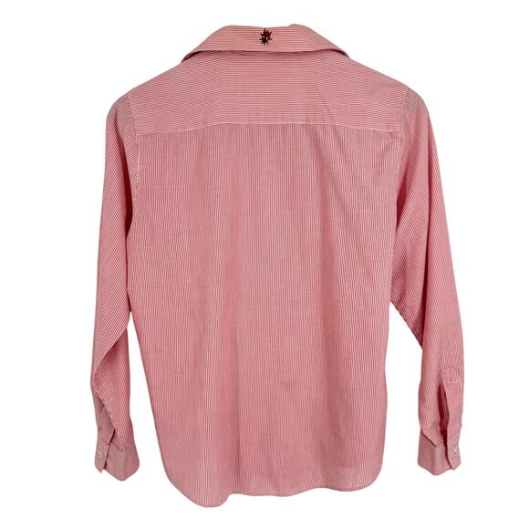 Yves St. Clair Womens Sz 8 White Red Ladybug Insect Blouse Shirt Top Artsy - Picture 6 of 6